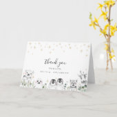 Carte de remerciements de baby shower pour animaux (Fleur jaune)