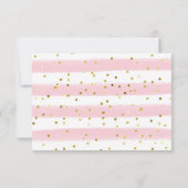 Carte de remerciements de Baby shower pour fille t (Dos)