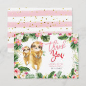 Carte de remerciements de Baby shower pour fille t (Devant / Derrière)