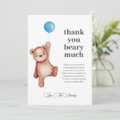 Carte de remerciements de Baby shower pour garçon  (Debout devant)