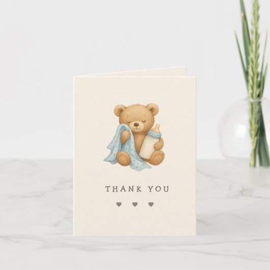 Carte de remerciements de Baby shower pour garçon  (Devant)