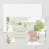 Carte de remerciements de Baby shower pour garçon  (Devant / Derrière)