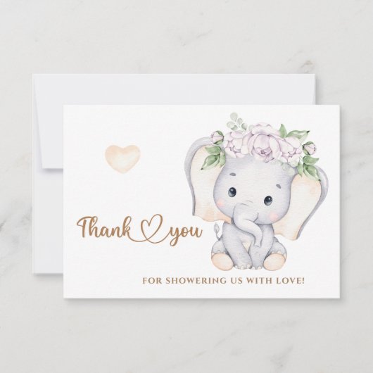 Carte de remerciements de baby shower pour les fil (Devant)