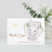 Carte de remerciements de baby shower pour les fil (Debout devant)