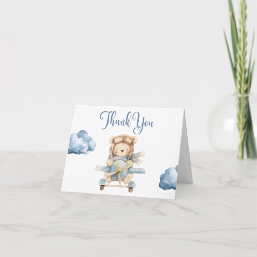 Carte de remerciements de Baby shower pour ours en (Devant)