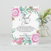 Carte de remerciements de Baby shower Princess Pin (Debout devant)