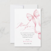 Carte de remerciements de Baby shower rose (Devant)