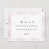 Carte de remerciements de Baby shower rose En vich (Devant)