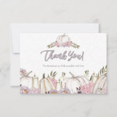 Carte de remerciements de Baby shower rose pâle po (Devant)