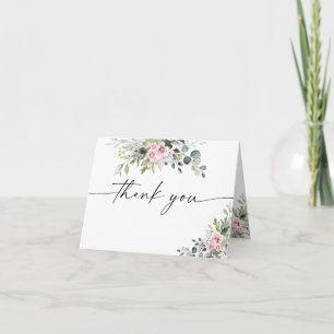 Carte de remerciements de Baby shower rose verdoya