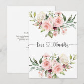 Carte de remerciements de Baby shower Roses roses (Devant / Derrière)