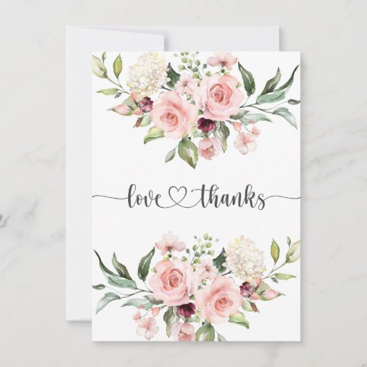 Carte de remerciements de Baby shower Roses roses (Devant)
