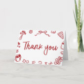 Carte de remerciements de Baby shower rouge italie (Devant)