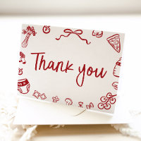 Carte de remerciements de Baby shower rouge italie
