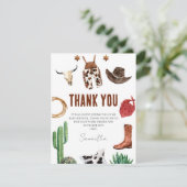 Carte de remerciements de Baby shower rustique Cow (Debout devant)