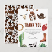 Carte de remerciements de Baby shower rustique Cow (Devant / Derrière)