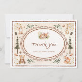 Carte de remerciements de Baby shower rustique for (Devant)