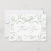 Carte de remerciements de Baby shower Sage Bow (Devant)