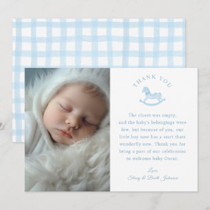 Carte de remerciements de Baby shower simple Photo