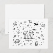Carte de remerciements de Baby shower spatial Alie (Devant / Derrière)