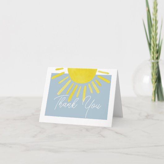 Carte de remerciements de Baby shower Sun Sunshine (Devant)