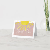 Carte de remerciements de Baby shower Sun Sunshine