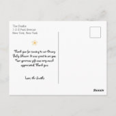 Carte de remerciements de Baby shower Super les an (Dos)