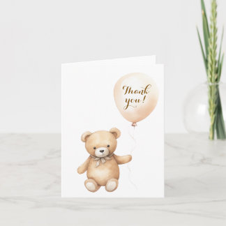 Carte de remerciements de Baby shower Teddy Bear