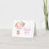 Carte de remerciements de Baby shower Teddy Bear