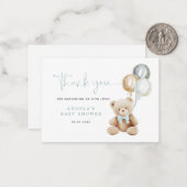 Carte de remerciements de Baby shower Teddy Bear (Devant/Arrière en situation)
