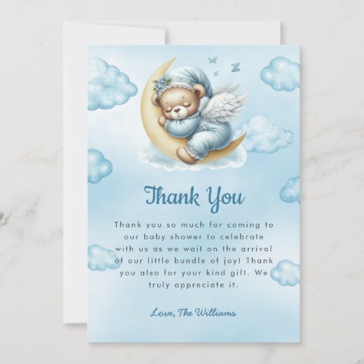 Carte de remerciements de Baby shower Teddy Bear (Devant)