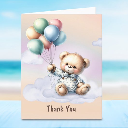 Carte de remerciements de Baby shower Teddy Bear