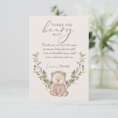 Carte de remerciements de Baby shower Teddy Bear (Debout devant)