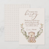 Carte de remerciements de Baby shower Teddy Bear (Devant / Derrière)