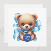 Carte de remerciements de Baby shower Teddy Bear (Devant / Derrière)