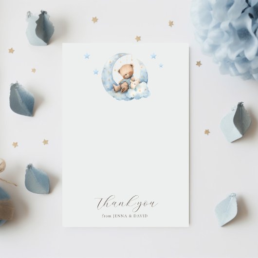 Carte de remerciements de Baby shower Teddy Bear L