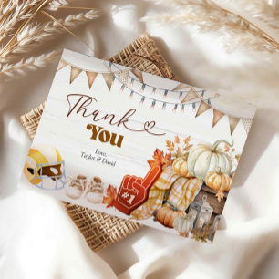 Carte de remerciements de Baby shower Touchdown an