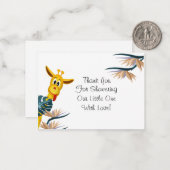 Carte de remerciements de Baby shower Tropical Cut (Devant/Arrière en situation)