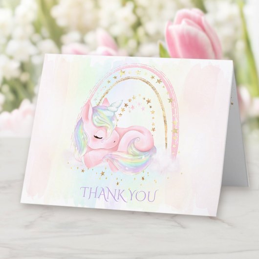 Carte de remerciements de Baby shower Unicorn
