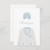 Carte de remerciements de baby shower uniforme de  (Devant / Derrière)