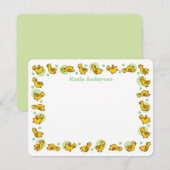 Carte de remerciements de Baby shower vert Silly D (Devant / Derrière)