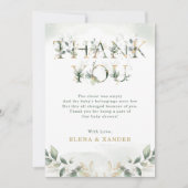 Carte de remerciements de Baby showers Feuilles en (Devant)