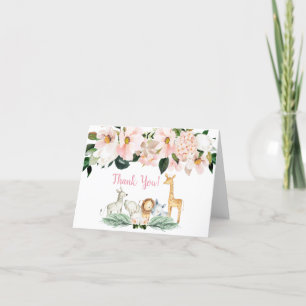 Carte de remerciements de Baby showers pour filles