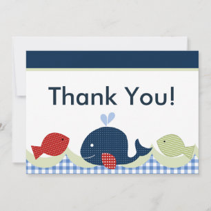 Carte de remerciements de baleines/Baby showers de