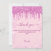 Carte de remerciements de ballons roses d'annivers (Dos)