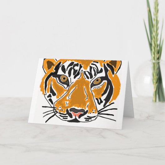 Carte de remerciements de bande dessinée de tigre (Devant)