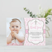 Carte de remerciements de baptême avec le baptême (Debout devant)