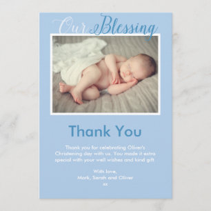 Carte de remerciements de baptême/baptême de