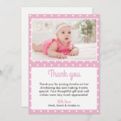 Carte de remerciements de baptême/baptême de (Devant / Derrière)