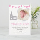 Carte de remerciements de baptême/baptême de (Debout devant)